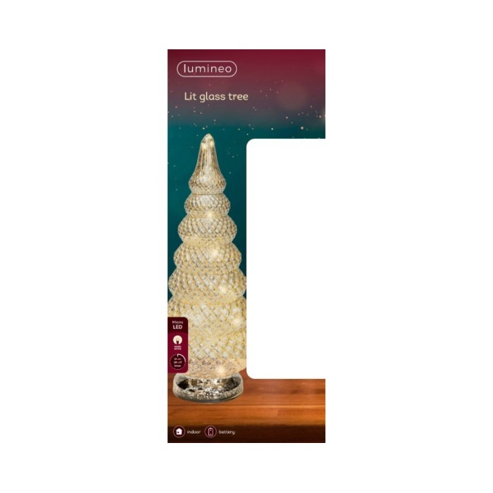 ALBERO VETRO MICROLED LUCE CALDA D.15 H.36.5